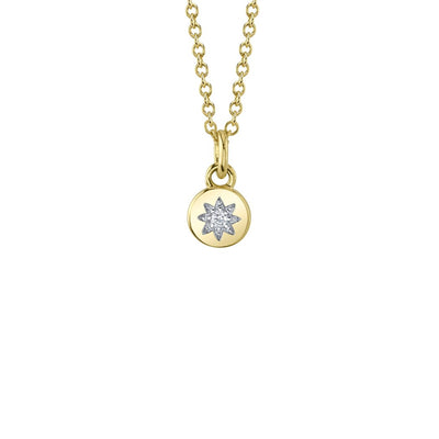 Shy Creation Diamond Star Disc Necklace