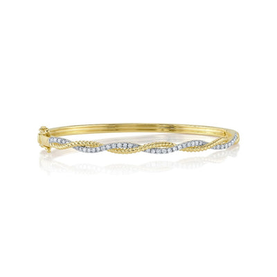 Shy Creation Diamond Twisted Bangle