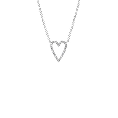 Shy Creation Elongated Diamond Open Heart Necklace