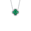 Shy Creation Emerald & Diamond Clover Necklace