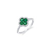 Shy Creation Emerald & Diamond Clover Ring