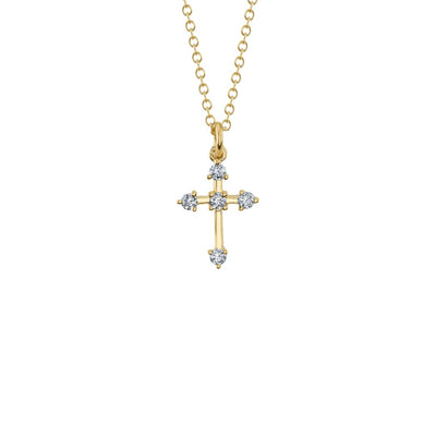 Shy Creation Five Diamond Cross Necklace