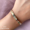 Shy Creation Baguette Diamond Latch Lock Bangle