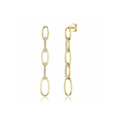 Shy Creation Diamond Link Drop Earrings