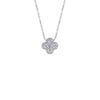 Shy Creation Pave Diamond Clover Necklace