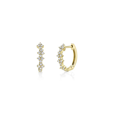 Shy Creation Quatrefoil Diamond Hoops