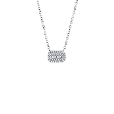 Shy Creation Round & Baguette Diamond Necklace