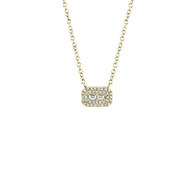 Shy Creation Round & Baguette Diamond Necklace