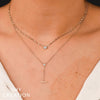 Shy Creation Emerald Cut Diamond Sparkle Chain Necklace