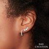 Shy Creation Triple Diamond Halo Climber Earrings