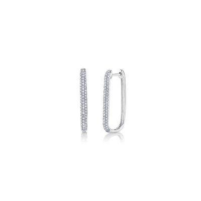 Shy Creation Oval Diamond Hoops