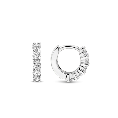 Ti Sento Milano 10mm Zirconia Silver Huggie Hoops