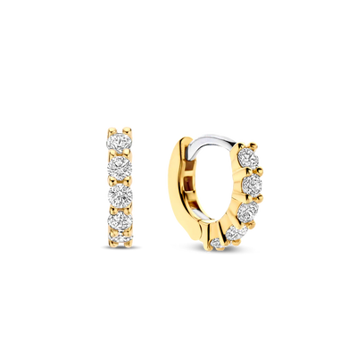 Ti Sento Milano 10mm Zirconia Gold Huggie Hoops