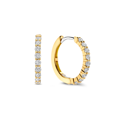 Ti Sento Milano 18mm Zirconia Gold Hoops