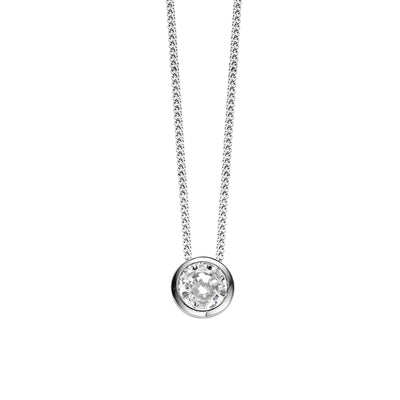 Ti Sento Milano Solitaire Zirconia Bezel Necklace