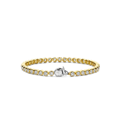 Ti Sento Milano Gold Zirconia Bezel Tennis Bracelet