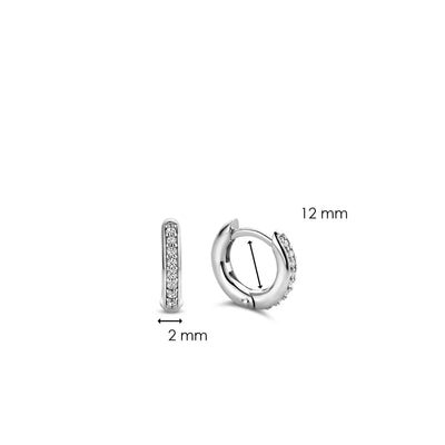 Ti Sento Milano Pave Zirconia Huggie Hoops