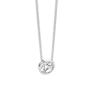 Ti Sento Milano Solitaire Zirconia Bezel Necklace