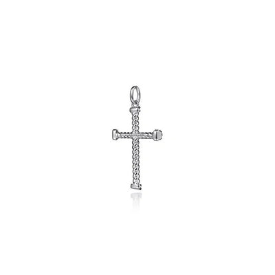 Gabriel & Co. Black Spinel Twisted Rope Cross Pendant