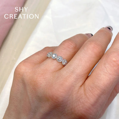 Shy Creation Pave Diamond Circles Ring