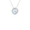 Round White Topaz & Diamond Necklace