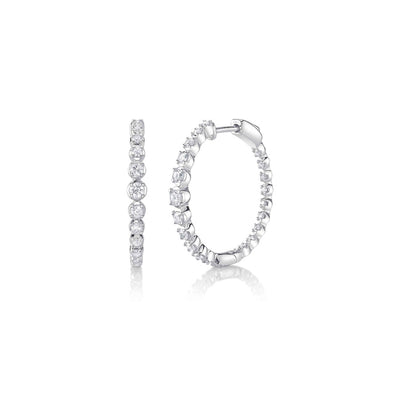 Shy Creation Crown Setting Diamond Hoops