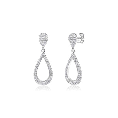 Shy Creation Diamond Pear Drop Earrings