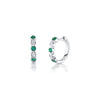 Shy Creation Emerald & Diamond Huggie Hoops