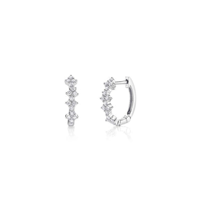 Shy Creation Quatrefoil Diamond Hoops