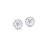 White Topaz & Diamond Round Stud Earrings