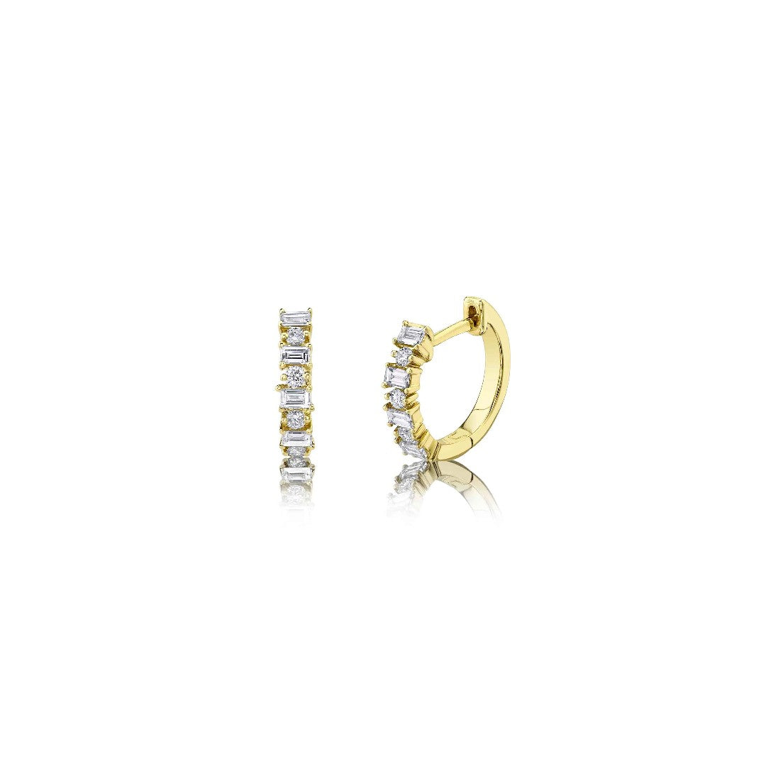 Baguette diamond huggies online