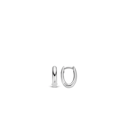 Ti Sento Milano Oval Silver Huggy Hoop Earring