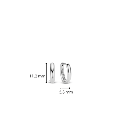 Ti Sento Milano Oval Silver Huggy Hoop Earring