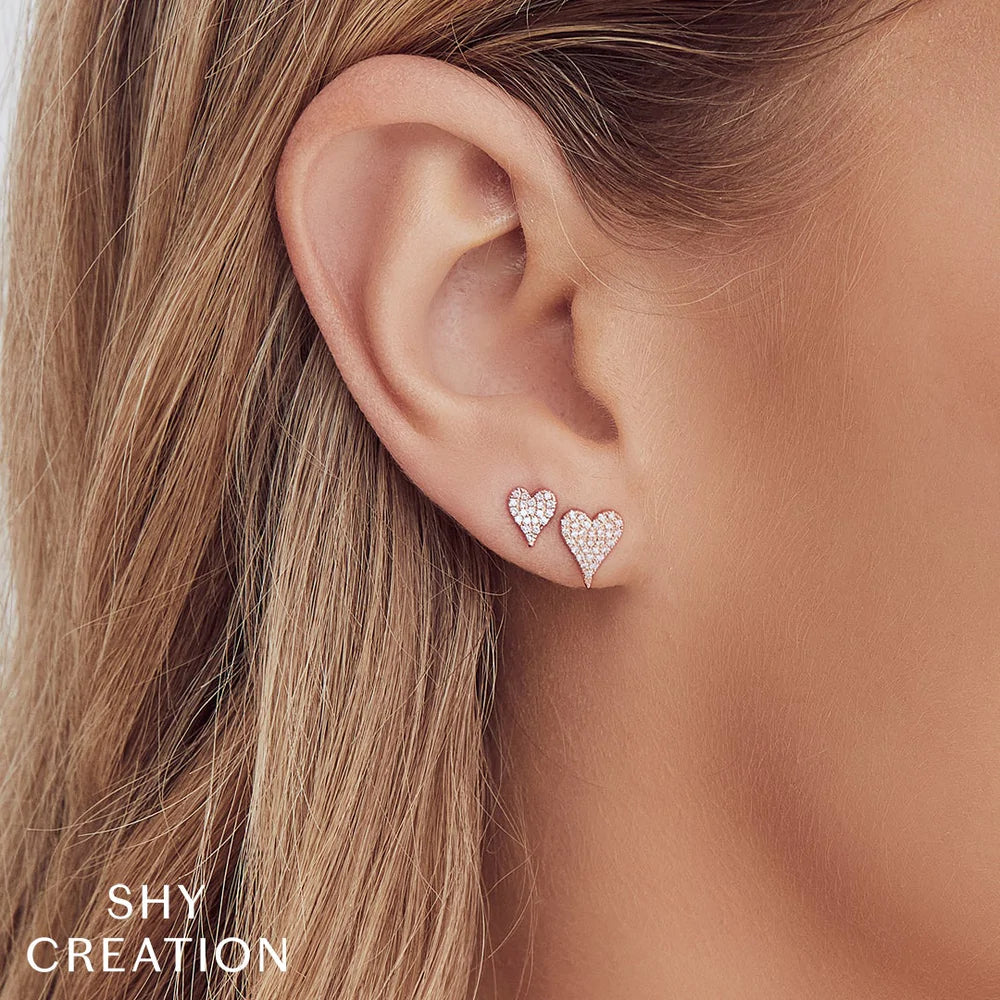 Buy Heart Earrings Pave Diamond Heart Shape Earrings Diamond Online in  India - Etsy | Heart shaped diamond, Heart shaped diamond earrings, Diamond  heart