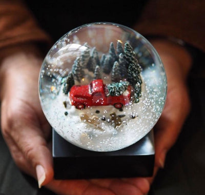 Red Truck with Dogs Keepsake Snow Globe