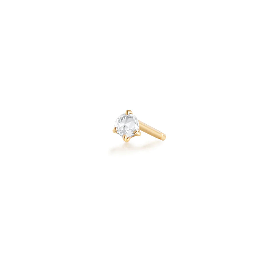 JUNE  Moonstone and White Sapphire Threadless Flatback Earring – AURELIE GI