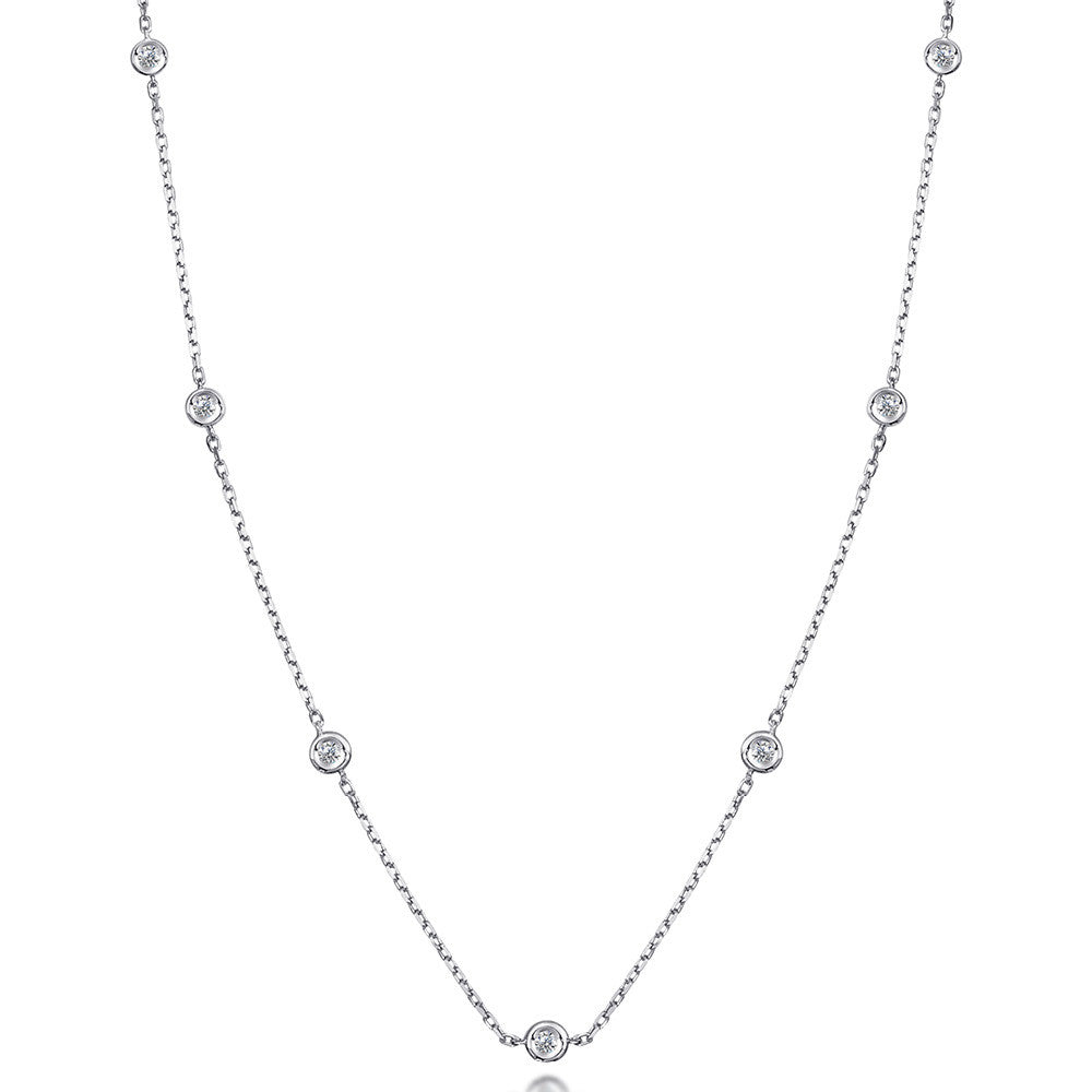 Bling! Diamond by the Yard Necklace in Sterling with 7 Stations ...