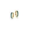 Jane Taylor Classic Huggie Hoop Earrings with Opal