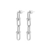 Eklexic Margaux Four Link Drop Earrings in Silver