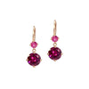 Jane Taylor Pink Tourmaline & Rhodolite Garnet Small Double Drop Earrings