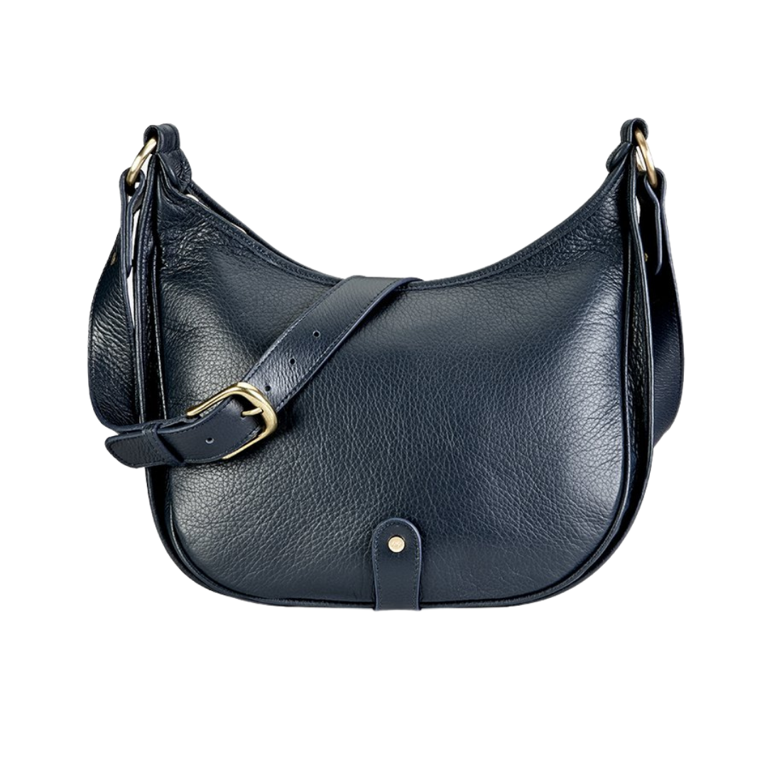 Gigi New York Jenni Saddle Bag Black Pebble Grain Leather