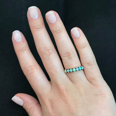 Jane Taylor Small Half Eternity Band in Opal