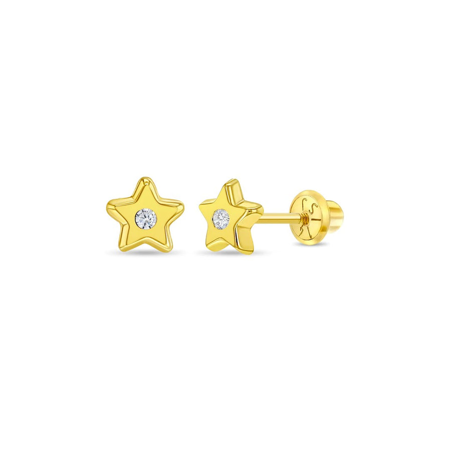 Aquamarine Bezel Little Girl's Stud Earring - Desires by Mikolay