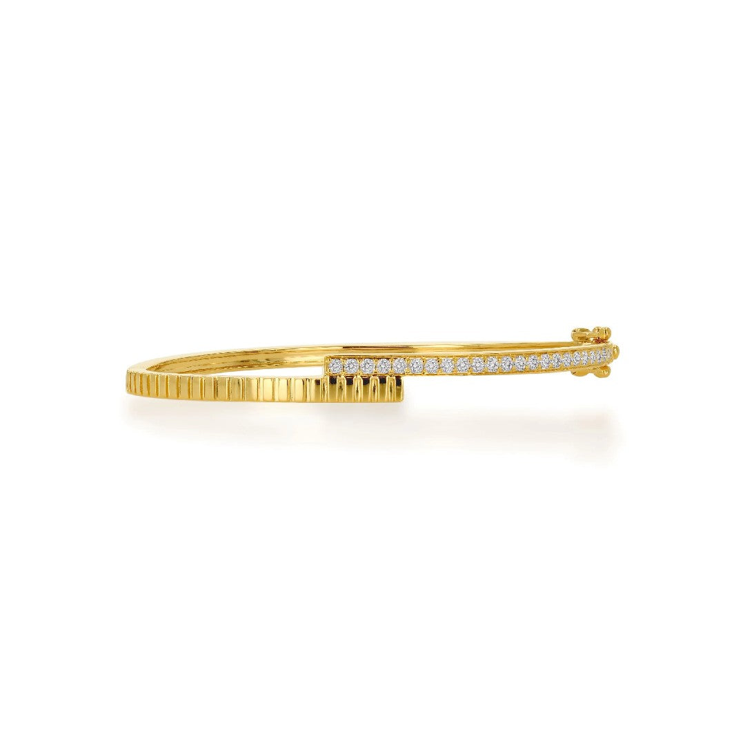 Rene Escobar Diamond Yellow Gold Bangle Bracelet - Desires by Mikolay