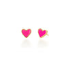 Rachel Reid Mini Hot Pink Enamel Heart Stud Earrings