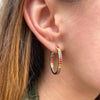 Jane Taylor Slim Inside-Out Hoops with Rainbow Gemstones