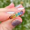 Jane Taylor Cirque Large Half Eternity Band with Rainbow Gemstones