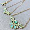 Jane Taylor Round Floral Trio Necklace with Opal