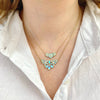 Jane Taylor Round Floral Trio Necklace with Opal