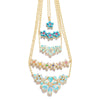 Jane Taylor Round Floral Trio Necklace with Opal